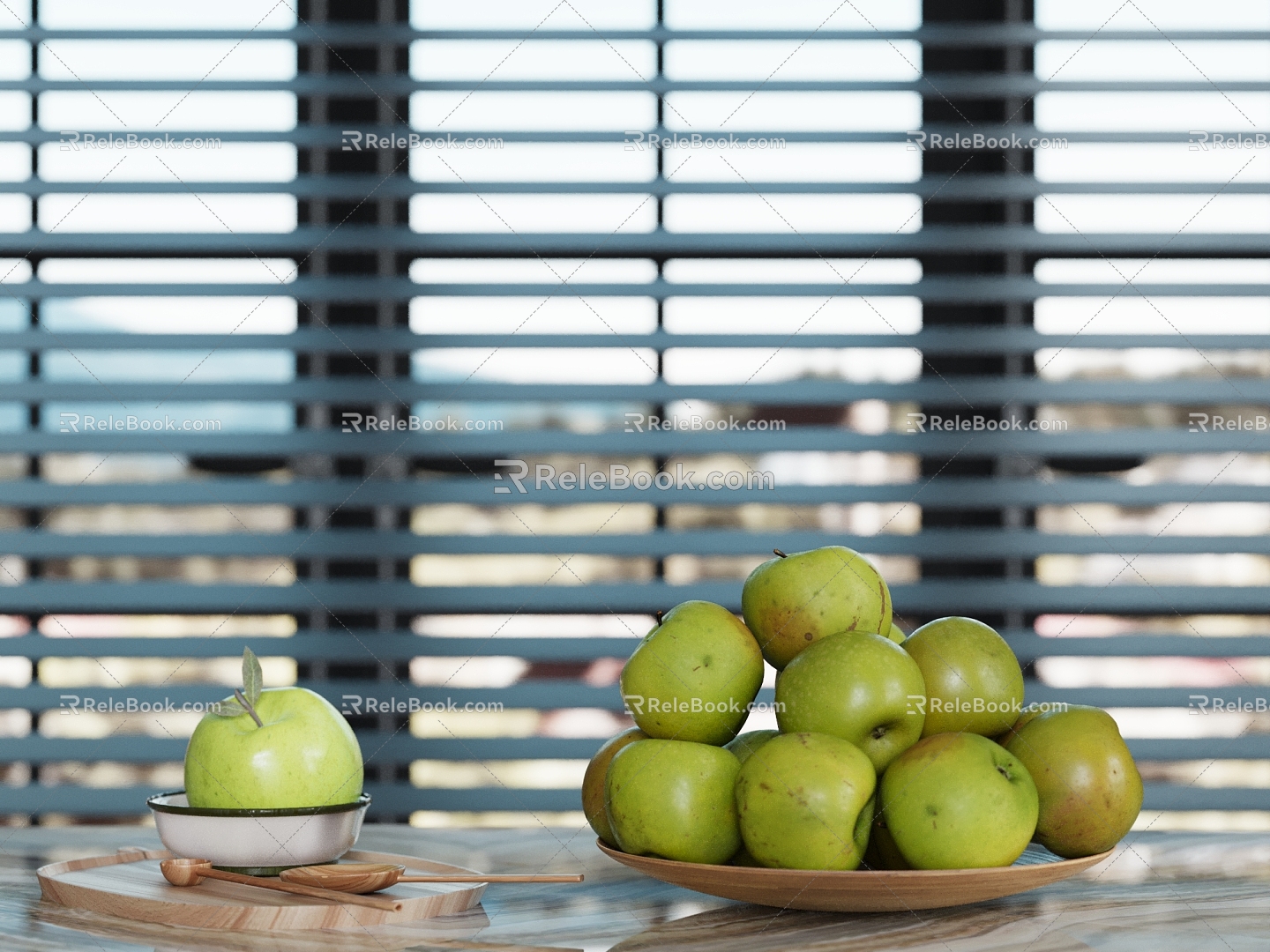 Modern Drinkers Fruit Ornaments Fruit Tray Green Apple 3d model