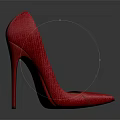 Red High Heels With Pointed Toe And Stiletto Heel In Textured Material