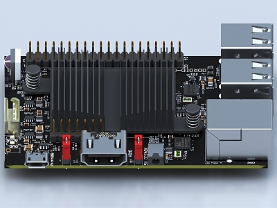 Circuit board electronic components PCB board motherboard technology industrial chip circuit board 3d model