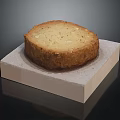 Delicious Round Homemade Biscuit With Nut Pieces On White Square Base 3d model
