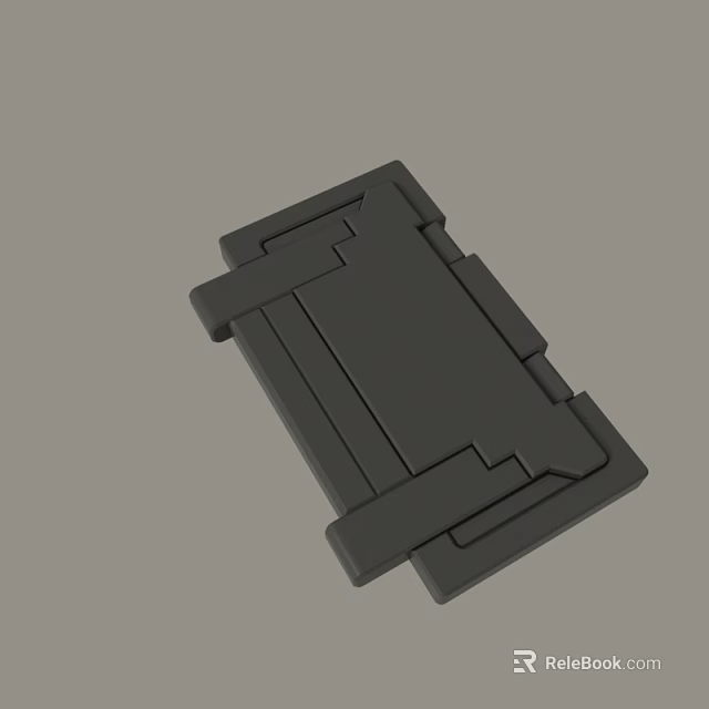 Modern Black Geometric Structural Component With Ridges And Compartments 3d model 