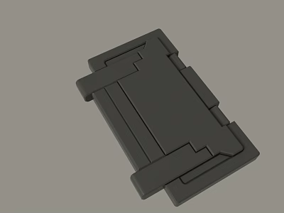 Modern Black Geometric Structural Component With Ridges And Compartments 3d model