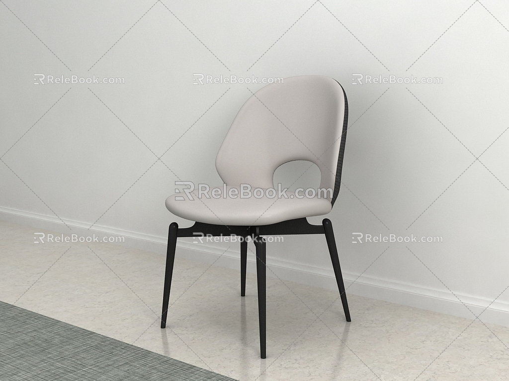 Light Luxury Dining Chair 3d model