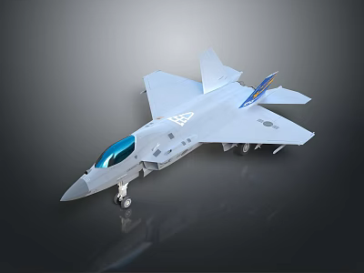 Modern Fighter Jet Model With Sleek Gray Body Transparent Canopy And Landing Gear 3d model