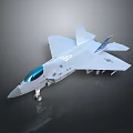 Modern Fighter Jet Model With Sleek Gray Body Transparent Canopy And Landing Gear