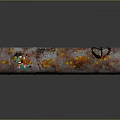 Rusted Metal Pipe With Colorful Splatter Marks On Gray Surface And Reflection 3d model