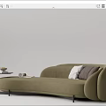 Modern Multiplayer Sofa Curved Sofa 3d model