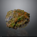 Natural Stone With Red Green Colorful Veins And Textured Surface