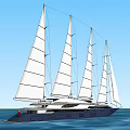 modern sailing ship 3d model