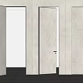 Modern Light Colored Hinged Doors With Black Frames In Open Position For Home Interior 3d model