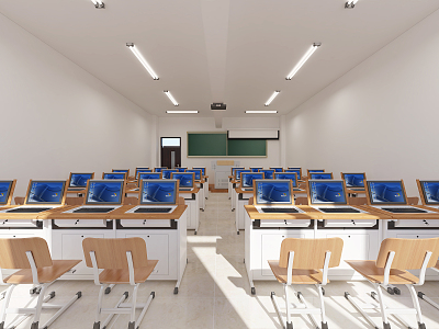 modern classroom 3d model