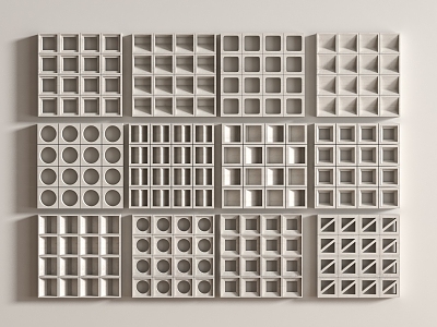 Modern cement brick partition wall brick 3d model