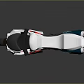 Sleek Modern Motorcycle With White Body Red Accents And Blue Exhaust Pipes