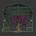 Ornate Glass Dome Greenhouse Architecture With Metal Frame And Tree Inside Design