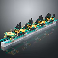 Modern Ornament Decoration Set With Multiple Pieces Green Base And Yellow Accents