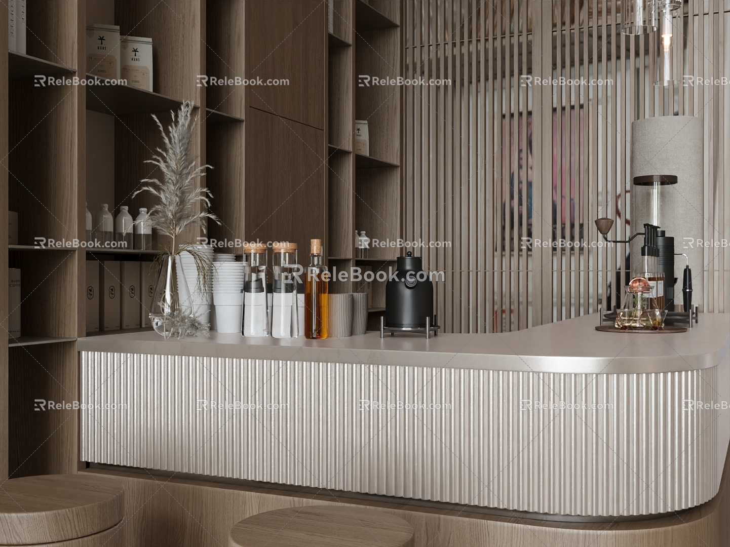 Modern Cafe Cafe Front Desk Bar 3d model