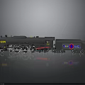 Detailed Black Model Train With 5500 Number And Blue Yellow Logo