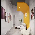 Modern Fitness Workout Space Featuring Graffiti Walls LED Strip Lights And Gray Flooring