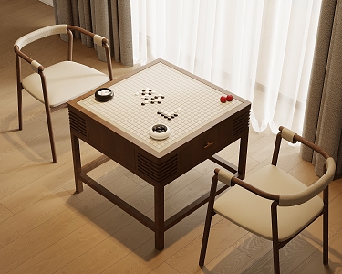 Modern Go Table and Chair Go Board 3d model