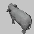 Realistic 3D Elephant Model With Detailed Skin Texture And Ivory Tusks