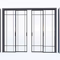 Modern Sliding Glass Doors With Black Frames And Transparent Glass Interior Design