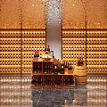Luxurious Wine Cellar With Rows Of Wine Bottles And Staircase