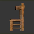 Natural Wooden Leisure Chair With Pink Cushion And Rustic Craft Design