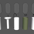 Modern Column Basin Wash Basin Floor Basin Faucet Wash Basin Vertical Basin Wash Basin 3d model