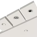 Modern White Square Downlights Illuminated On Ceiling For Home Interior Lighting 3d model
