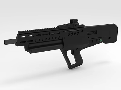 Modern Tactical Rifle With Sleek Black Body Scope Mount Grip And Ventilation Holes 3d model