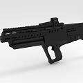 Modern Tactical Rifle With Sleek Black Body Scope Mount Grip And Ventilation Holes