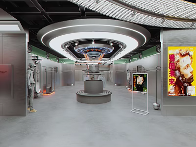 Modern Clothing Store Interior With Mannequins And Fashion Display Racks 3d model