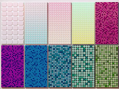 Colorful Mosaic Tiles Decorative Wall Design With Various Colors And Patterns 3d model