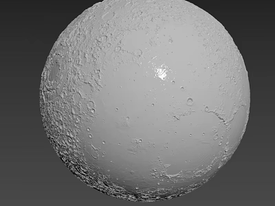 Highly Detailed 3D Render of Moon Surface with Craters and Textures 3d model