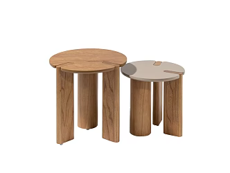 Nordic Solid Wood Letter Table Coffee Table Round Log Coffee Table Side Table Simple Japanese Style Solid Wood Cream Sofa Side Table 3d model