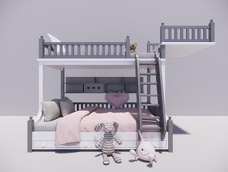 Modern Bed and Bed Simple Bed and Bed 3d model