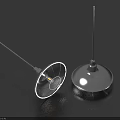 Two Modern Silver Metal Chandeliers With Shiny Round Base And Sleek Design