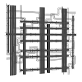 Interior Ceiling Framework Structure Design With Grid Support Lines Layout