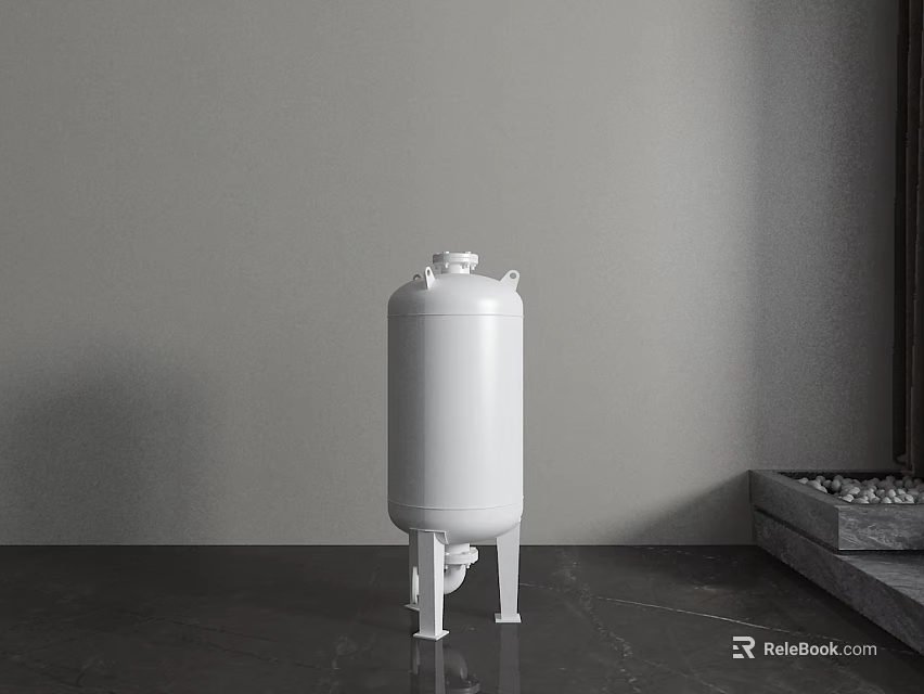Industrial White Vertical Storage Tank For Indoor Industrial Equipment Setup 3d model 