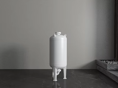 Industrial White Vertical Storage Tank For Indoor Industrial Equipment Setup 3d model