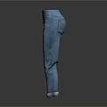 Blue Denim Jeans With Ripped Design And Cuffed Hem For Casual Wear