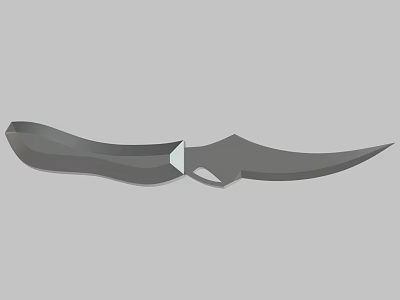 Gray Tactical Knife With Sharp Blade And Ergonomic Handle Design 3d model