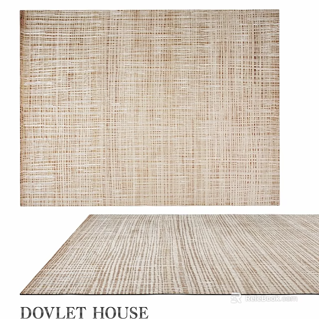 Square Rug With Natural Woven Texture In Neutral Beige Color For Home Decor 3d model 