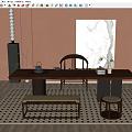 New Chinese Tea Table and Chair Tea Table and Chair Combination 3d model