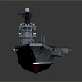 Aircraft Carrier 3D Model With Colorful Deck Design And Command Tower Equipment Details