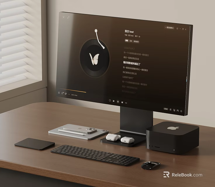 Modern Desktop Computer Setup With Monitor Keyboard Mouse Tablet And Accessories 3d model 