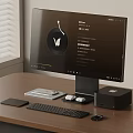 Modern Desktop Computer Setup With Monitor Keyboard Mouse Tablet And Accessories