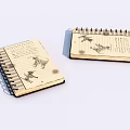 Spiral Bound Notebooks With Hand Drawn Illustrations And Cream Colored Pages