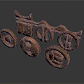 Rusty Metal Equipment Components Featuring Various Shapes Ring And Long Strip Parts