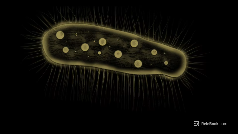 Ciliate Microorganism Oval Shape With Cilia And Internal Vesicles Under Microscope 3d model 